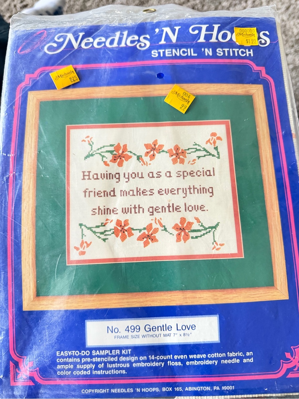 Gentle Love Stencil 'N Stitch - Orange & Green Floral Sampler